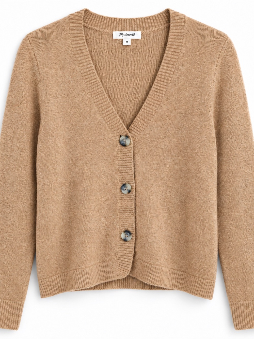 Madewell Relaxed V-Neck Button Cardigan - Camel Brown